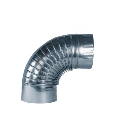 CODO ESTUFA CHAPA GALV. 400X90