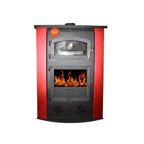 ESTUFA LEÑA MOD.100 C/TURBINA Y HORNO ROJO