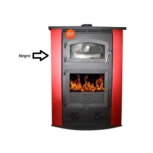 ESTUFA LEÑA MOD.100 C/TURBINA Y HORNO NEGRO