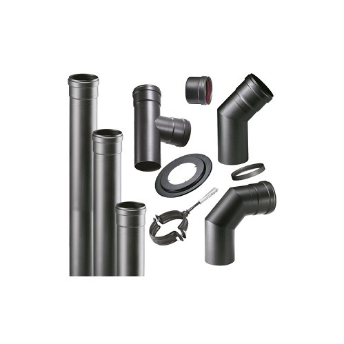 CHIMENEA HUMOS PELLET NEGRA