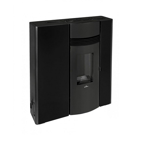 ESTUFA PELLET OLIVIA EXTRA PASILLO NEGRO CANALIZ. 12KW