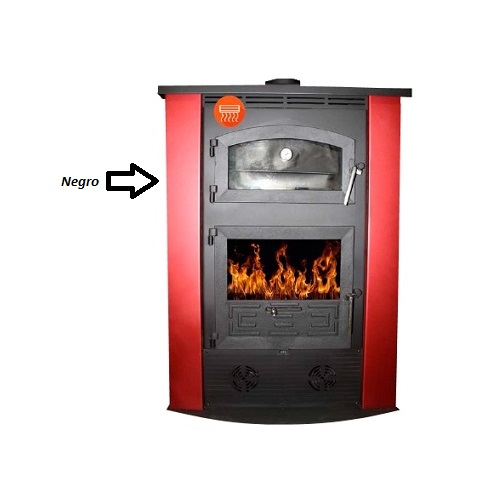 ESTUFA LEÑA MOD.100 C/TURBINA Y HORNO NEGRO