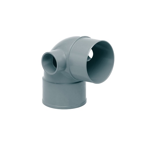 CODO PVC DOBLE TOMA  110X87º